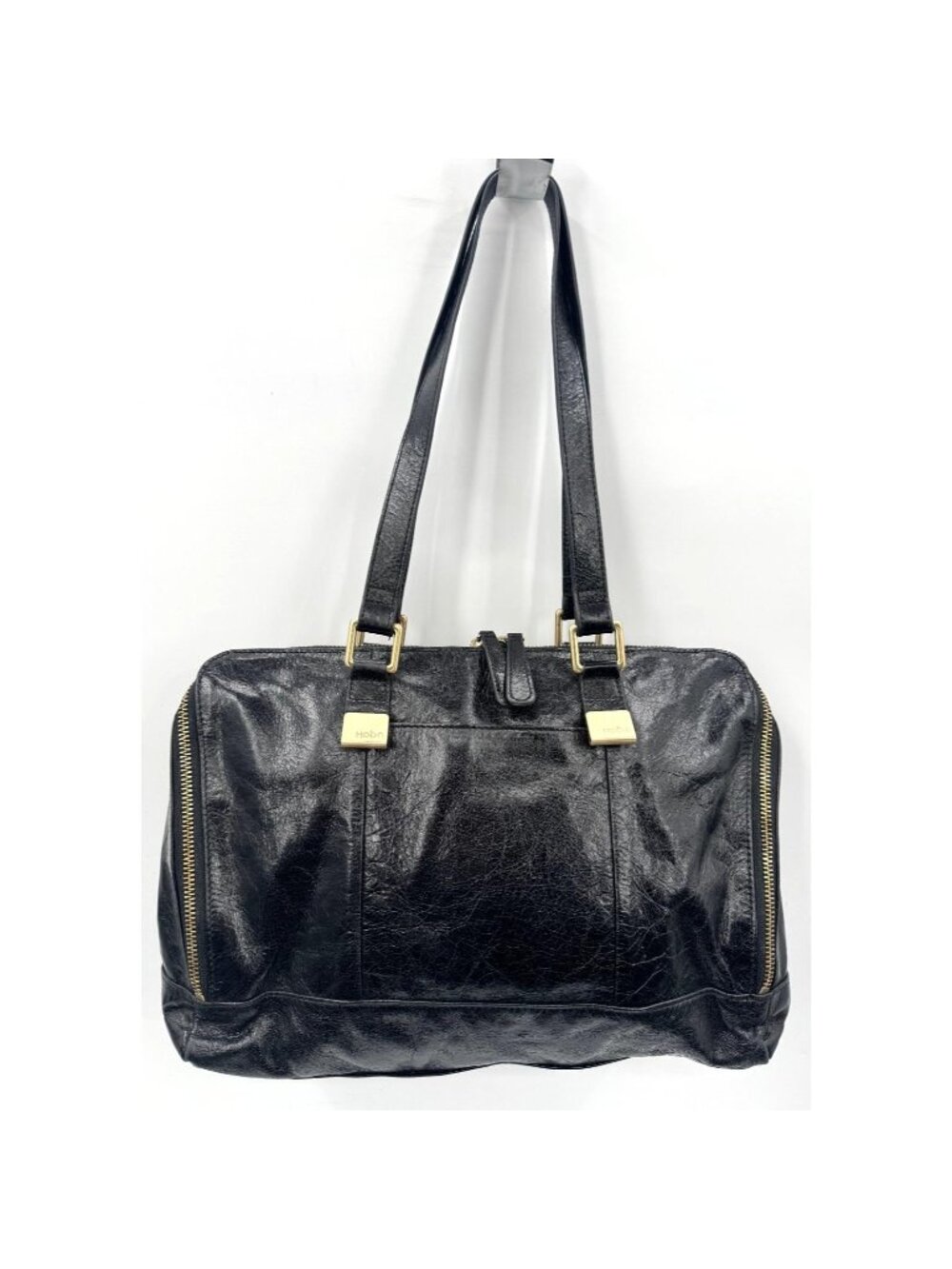 HOBO International Large Black Luxurious Leather Hobo Bag Duffel Purse Handbag
